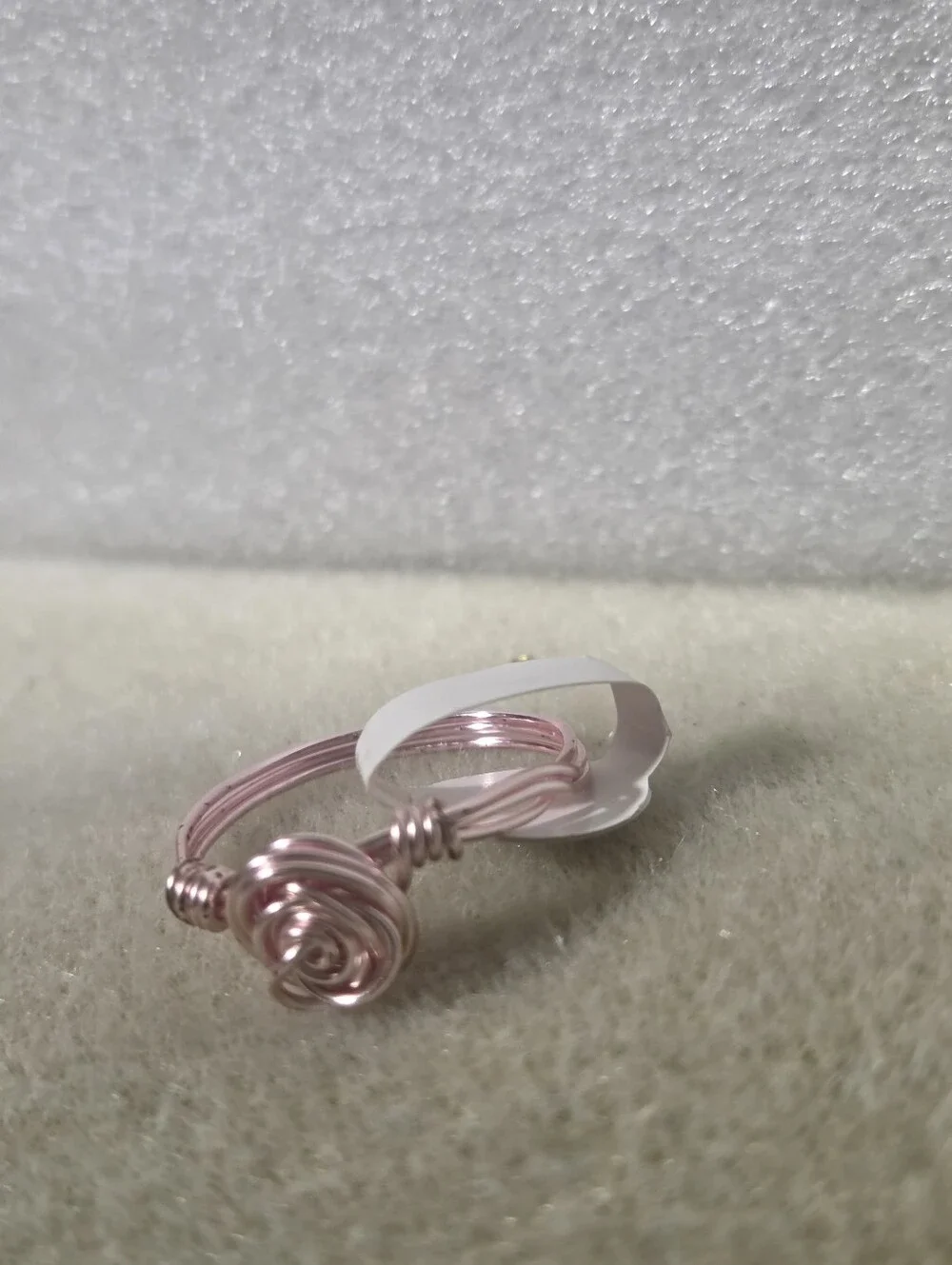 Handcrafted Delicate Rose Gold Wire Wrap Rose Ring